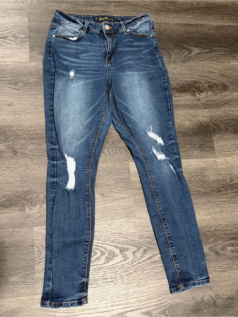 Indigo Rein Blue Distressed Skinny Jeans
